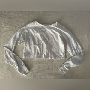 White Cropped long sleeve workout tee shirt size XS